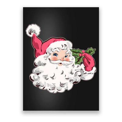 Cute Vintage Christmas Santa Claus Face Poster