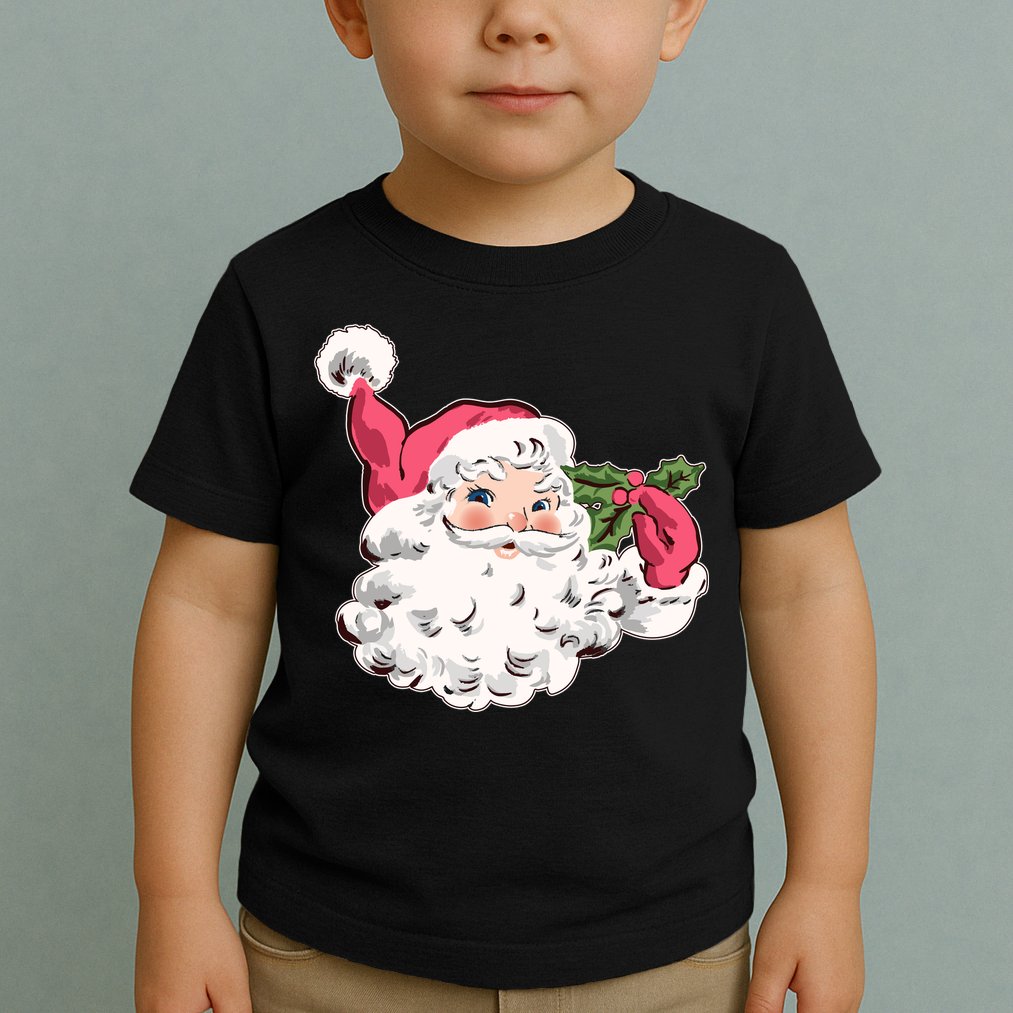 Cute Vintage Christmas Santa Claus Face Toddler T-Shirt
