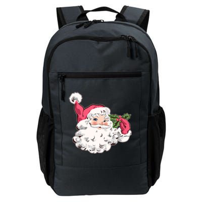 Cute Vintage Christmas Santa Claus Face Daily Commute Backpack