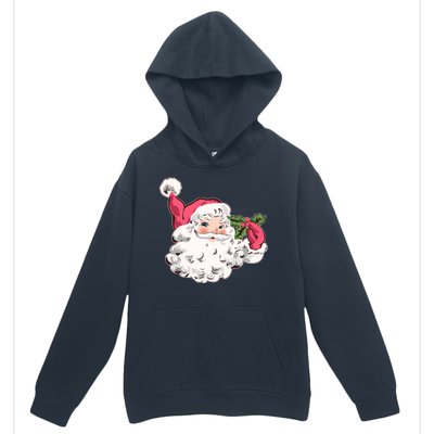 Cute Vintage Christmas Santa Claus Face Urban Pullover Hoodie