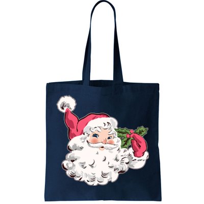 Cute Vintage Christmas Santa Claus Face Tote Bag