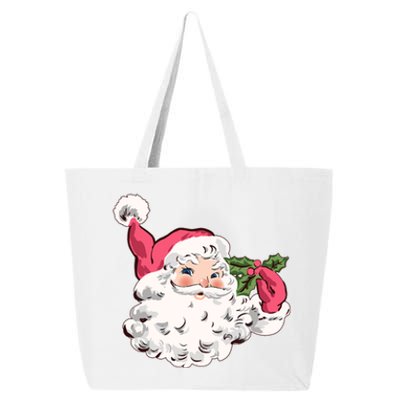 Cute Vintage Christmas Santa Claus Face 25L Jumbo Tote