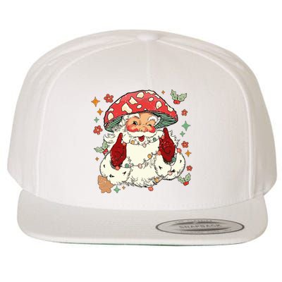 Cool Vintage Christmas Mushroom Santa Claus Face Wool Snapback Cap