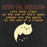 Cats Vs. Commas Funny Cat Lover Grammar Teacher School Adult Drive Performance Visor