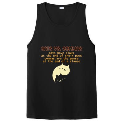 Cats Vs. Commas Funny Cat Lover Grammar Teacher School PosiCharge Competitor Tank