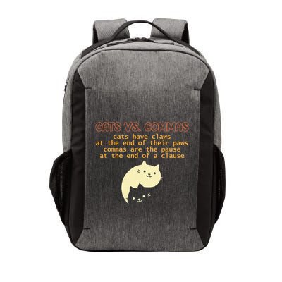 Cats Vs. Commas Funny Cat Lover Grammar Teacher School Vector Backpack