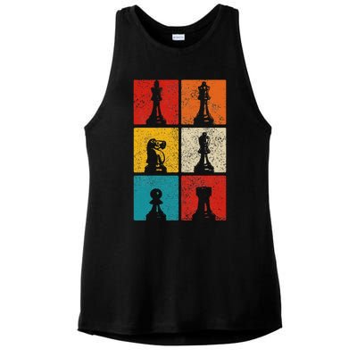 Chess Vintage Chess Master Club Chess Player Ladies PosiCharge Tri-Blend Wicking Tank