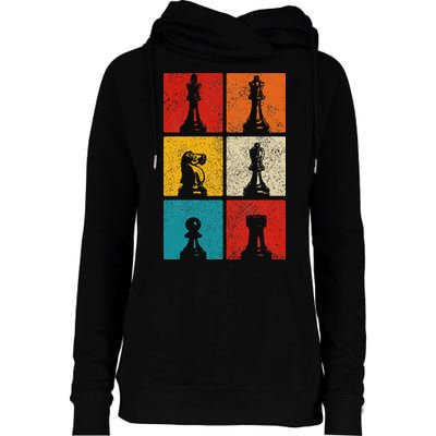 Chess Vintage Chess Master Club Chess Player Womens Funnel Neck Pullover Hood