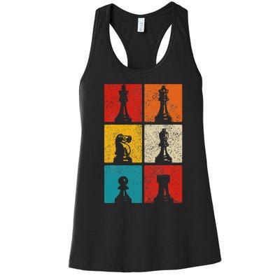 Chess Vintage Chess Master Club Chess Player Women's Racerback Tank