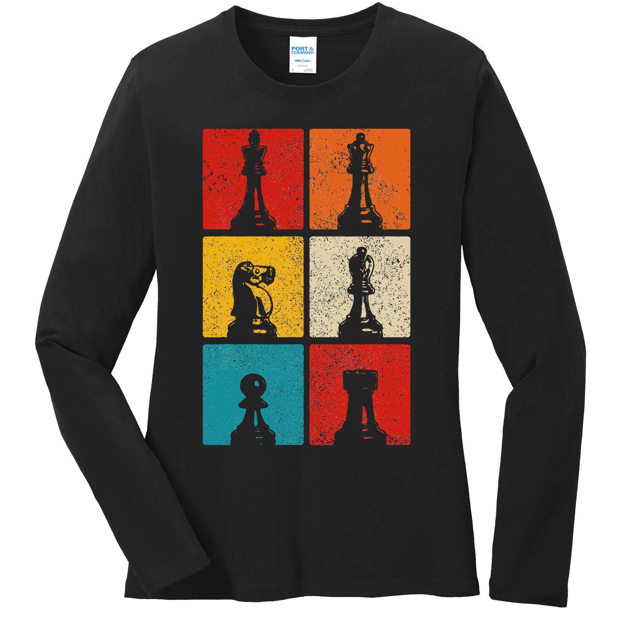 Chess Vintage Chess Master Club Chess Player Ladies Long Sleeve Shirt