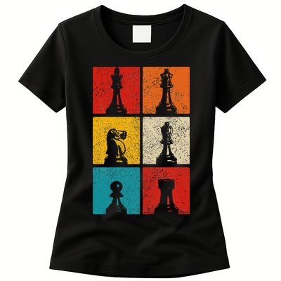 Chess Vintage Chess Master Club Chess Player Womens T-Shirt