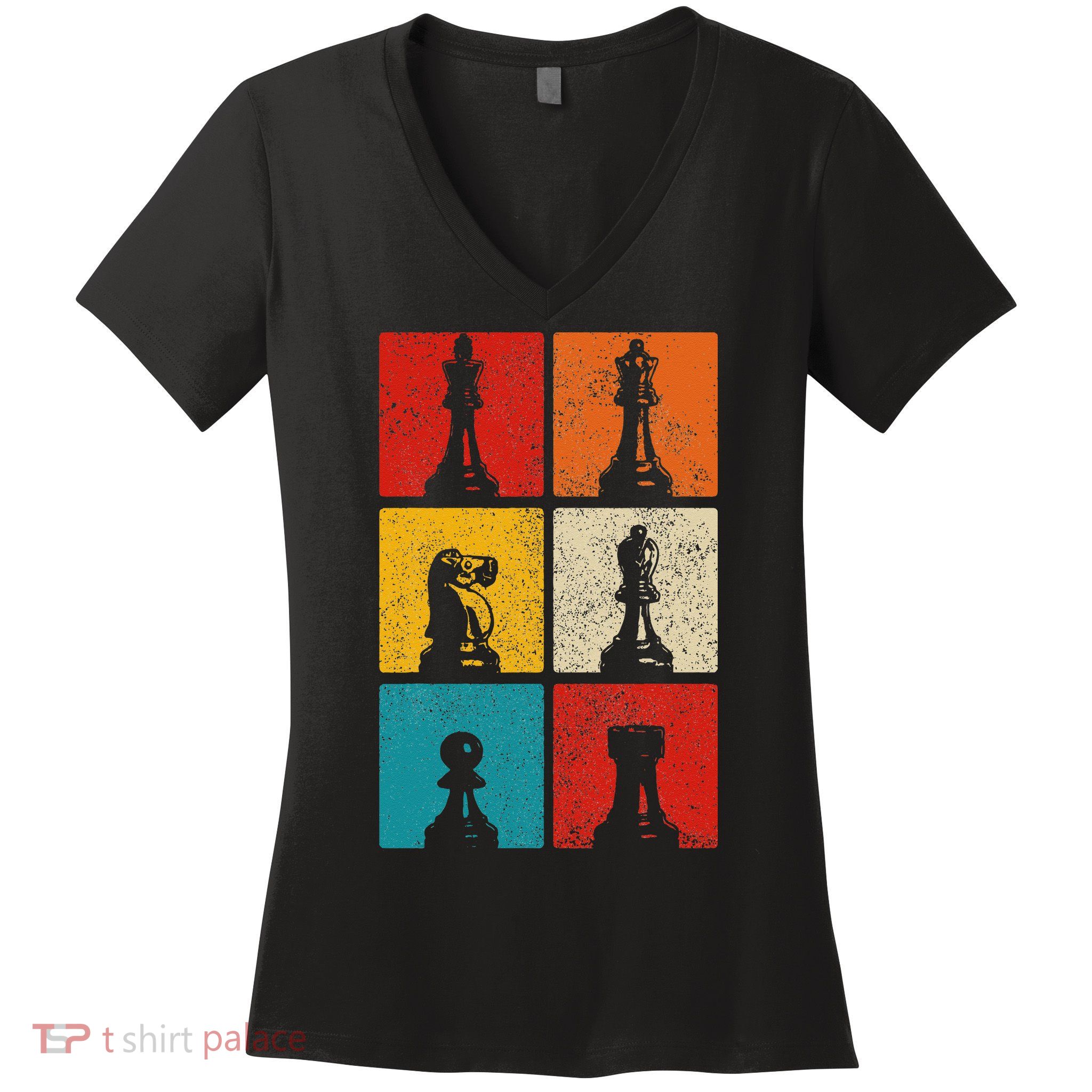 Chess Vintage Chess Master Club Chess Player Women's V-Neck T-Shirt