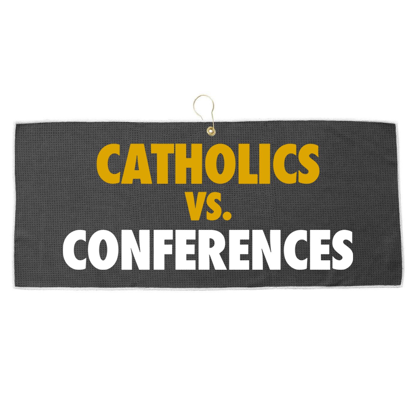 Catholics Vs Conferences Large Microfiber Waffle Golf Towel