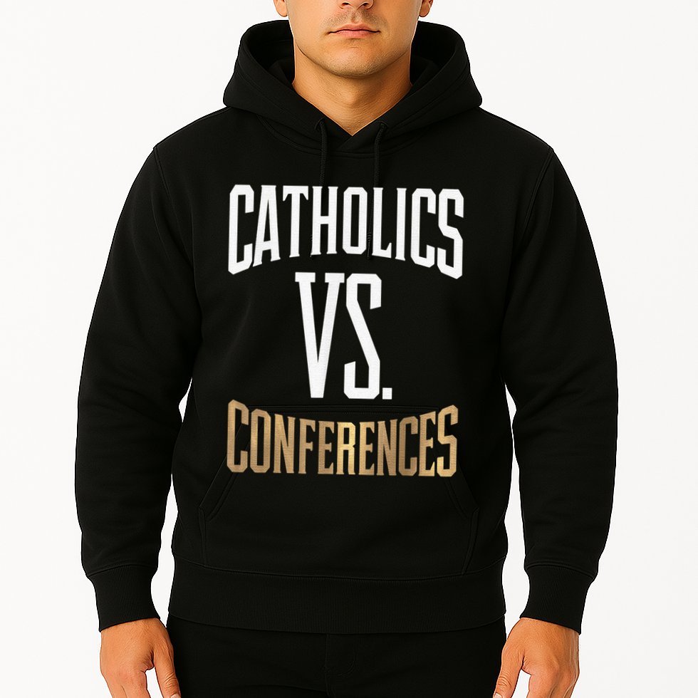 Catholics Vs Conferences Vintage Retro Style Hoodie