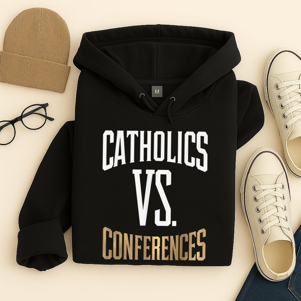 Catholics Vs Conferences Vintage Retro Style Hoodie