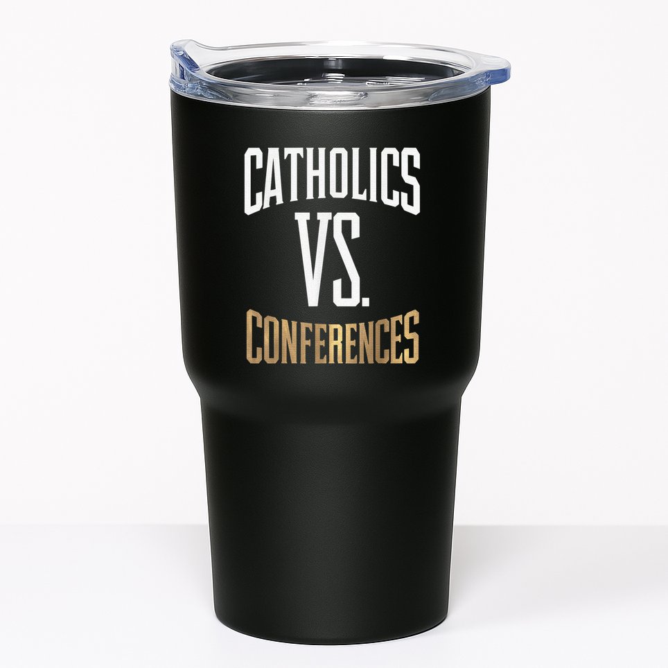 Catholics Vs Conferences Vintage Retro Style Tumbler
