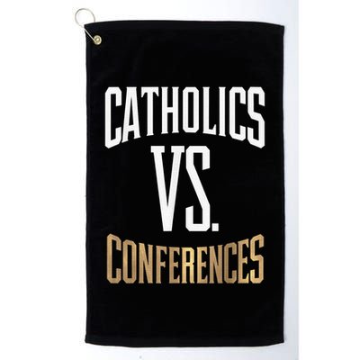 Catholics Vs Conferences Vintage Retro Style Golf Towel
