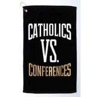 Catholics Vs Conferences Vintage Retro Style Golf Towel