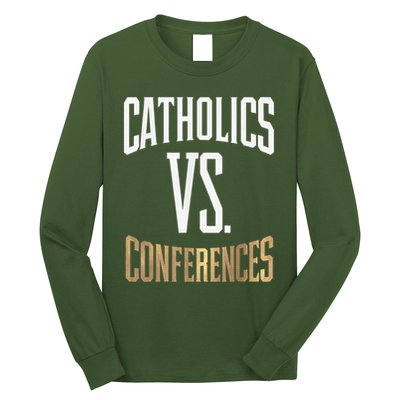 Catholics Vs Conferences Vintage Retro Style Long Sleeve Shirt