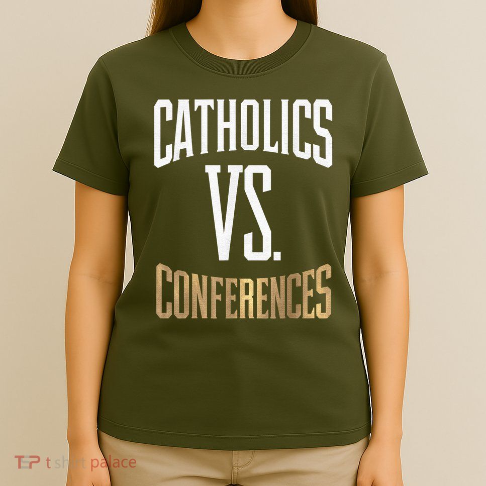 Catholics Vs Conferences Vintage Retro Style T-Shirt