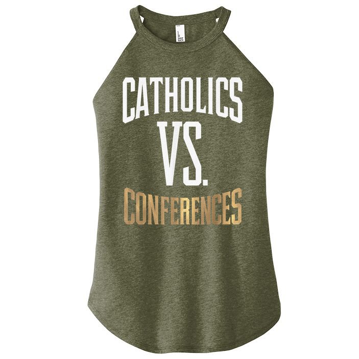 Catholics Vs Conferences Vintage Retro Style Women's Perfect Tri Rocker Tank
