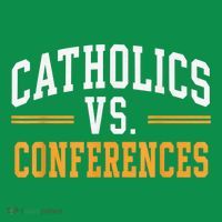 Catholics Vs Conferences Vintage Retro Style T-Shirt