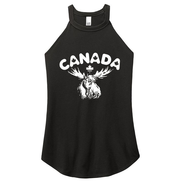 Canada Vintage Canada Flag Canadian Moose Women's Perfect Tri Rocker Tank