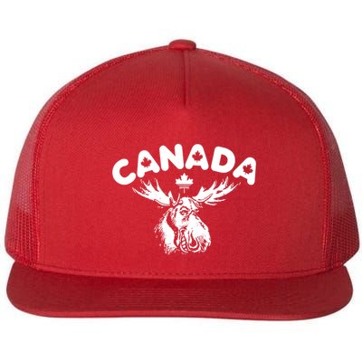 Canada Vintage Canada Flag Canadian Moose Flatbill Hat