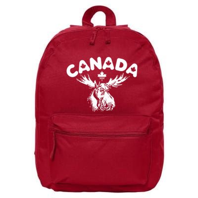 Canada Vintage Canada Flag Canadian Moose 16 in Basic Backpack