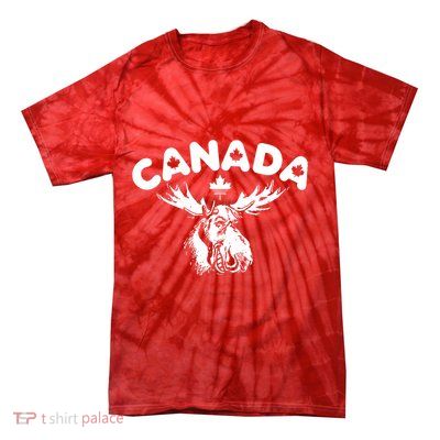 Canada Vintage Canada Flag Canadian Moose Tie-Dye T-Shirt
