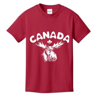 Canada Vintage Canada Flag Canadian Moose Kids T-Shirt