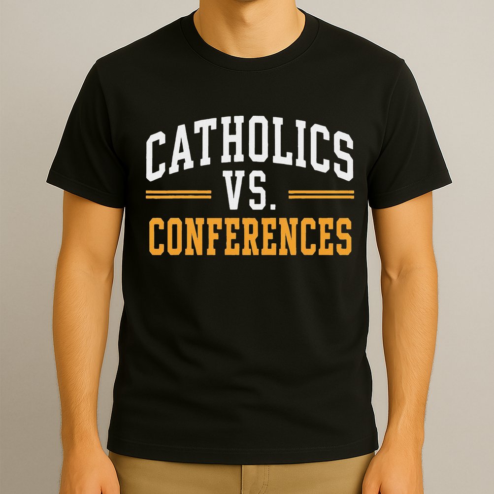 Catholics Vs Conferences Vintage Retro Style T-Shirt