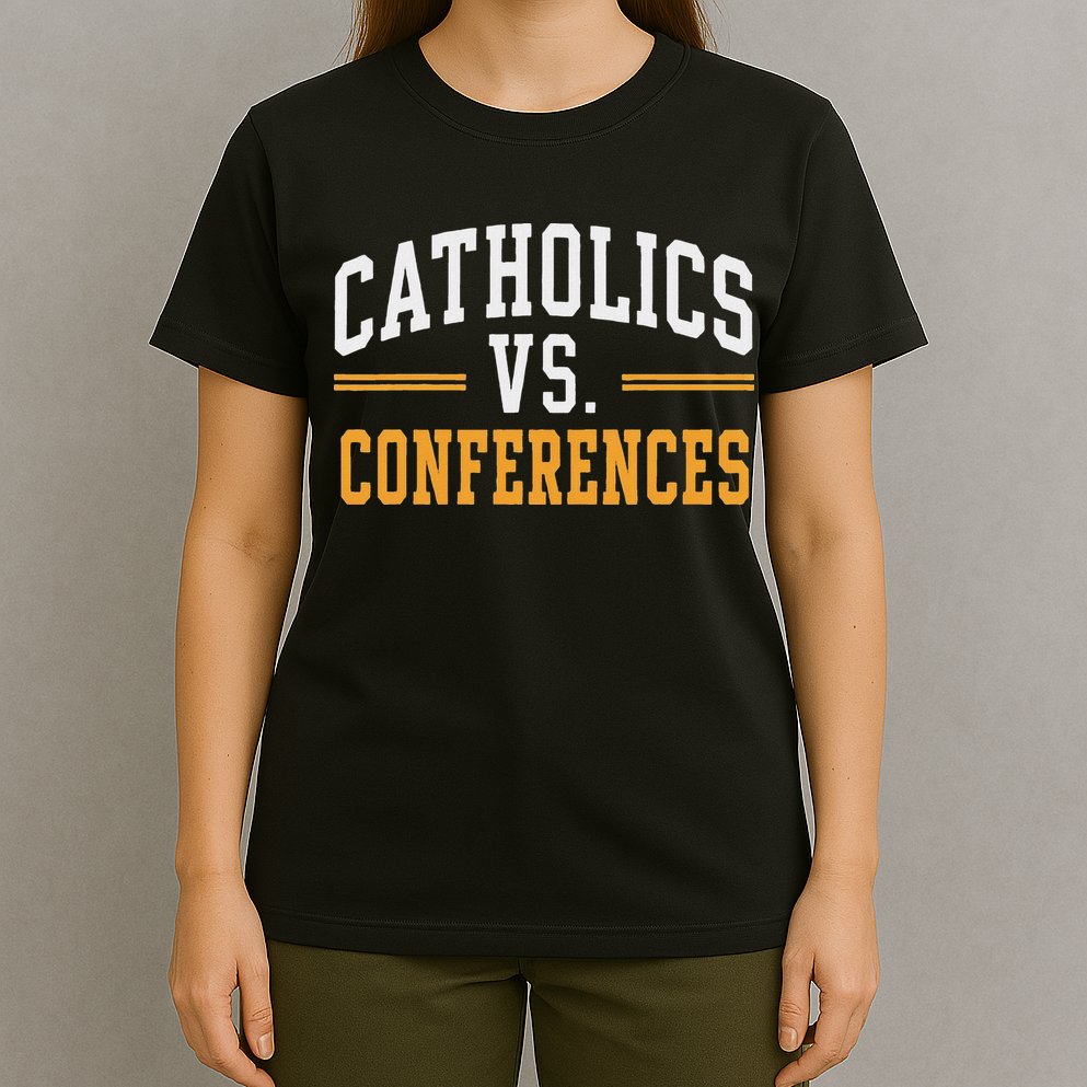 Catholics Vs Conferences Vintage Retro Style T-Shirt