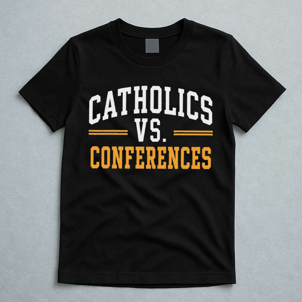 Catholics Vs Conferences Vintage Retro Style T-Shirt