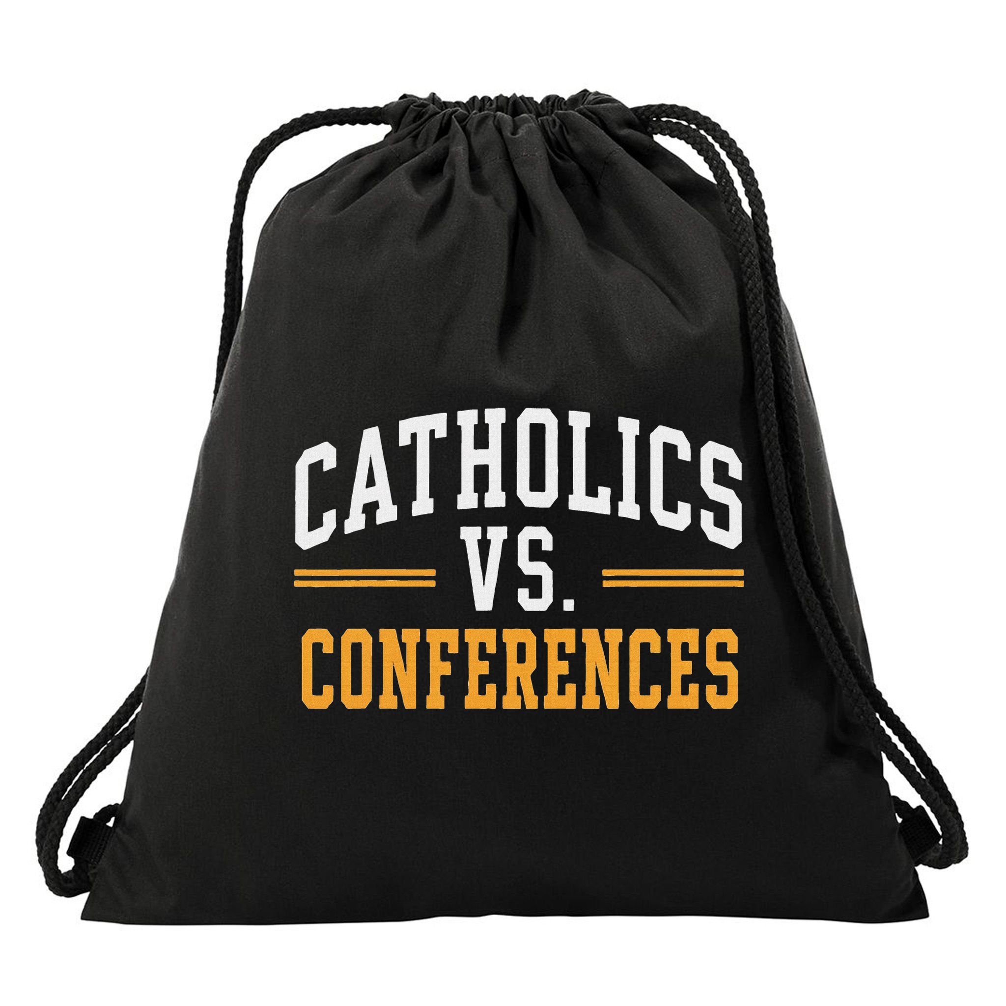 Catholics Vs Conferences Vintage Retro Style Drawstring Bag