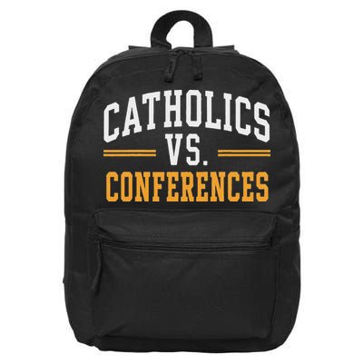 Catholics Vs Conferences Vintage Retro Style 16 in Basic Backpack