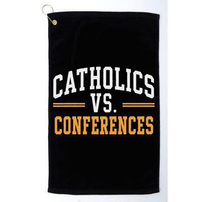 Catholics Vs Conferences Vintage Retro Style Golf Towel