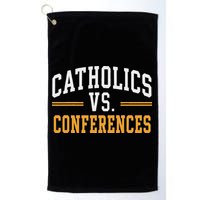 Catholics Vs Conferences Vintage Retro Style Golf Towel