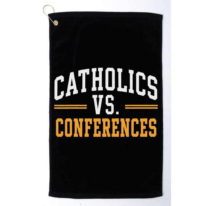 Catholics Vs Conferences Vintage Retro Style Golf Towel