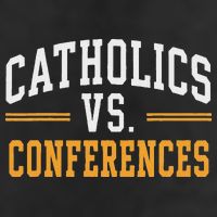 Catholics Vs Conferences Vintage Retro Style Golf Towel