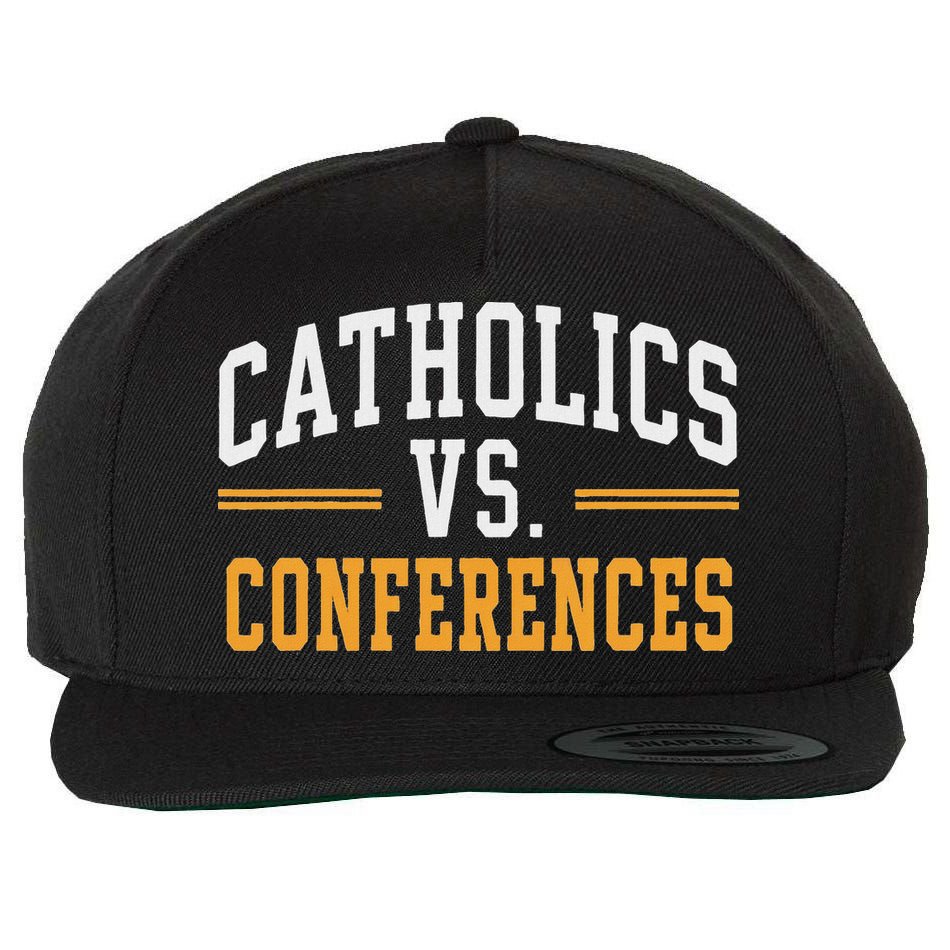 Catholics Vs Conferences Vintage Retro Style Wool Snapback Cap