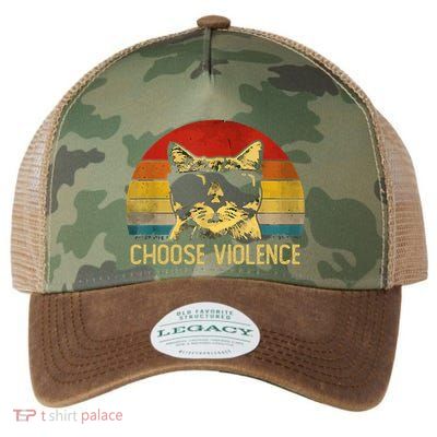 Choose Violence Cat Vintage Legacy Tie Dye Trucker Hat