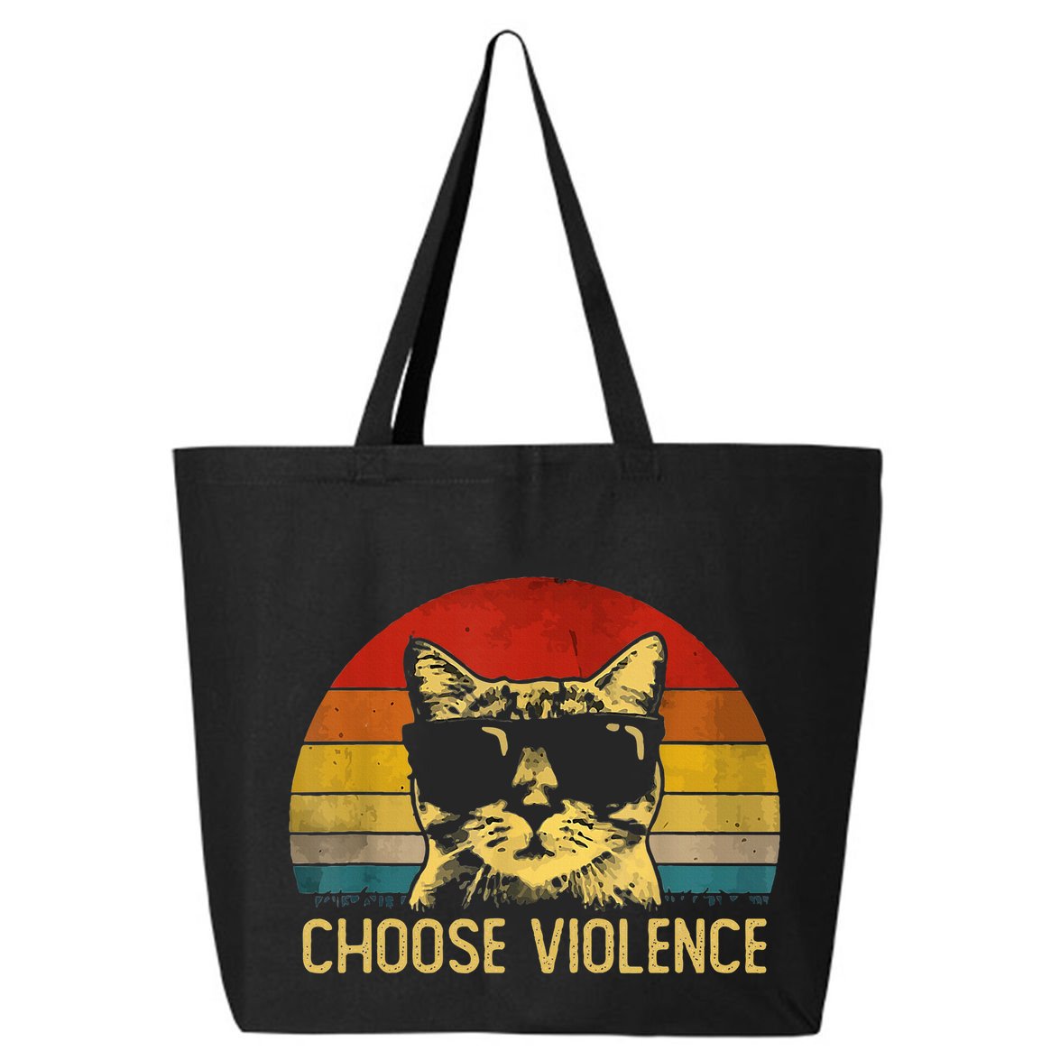 Choose Violence Cat Vintage 25L Jumbo Tote