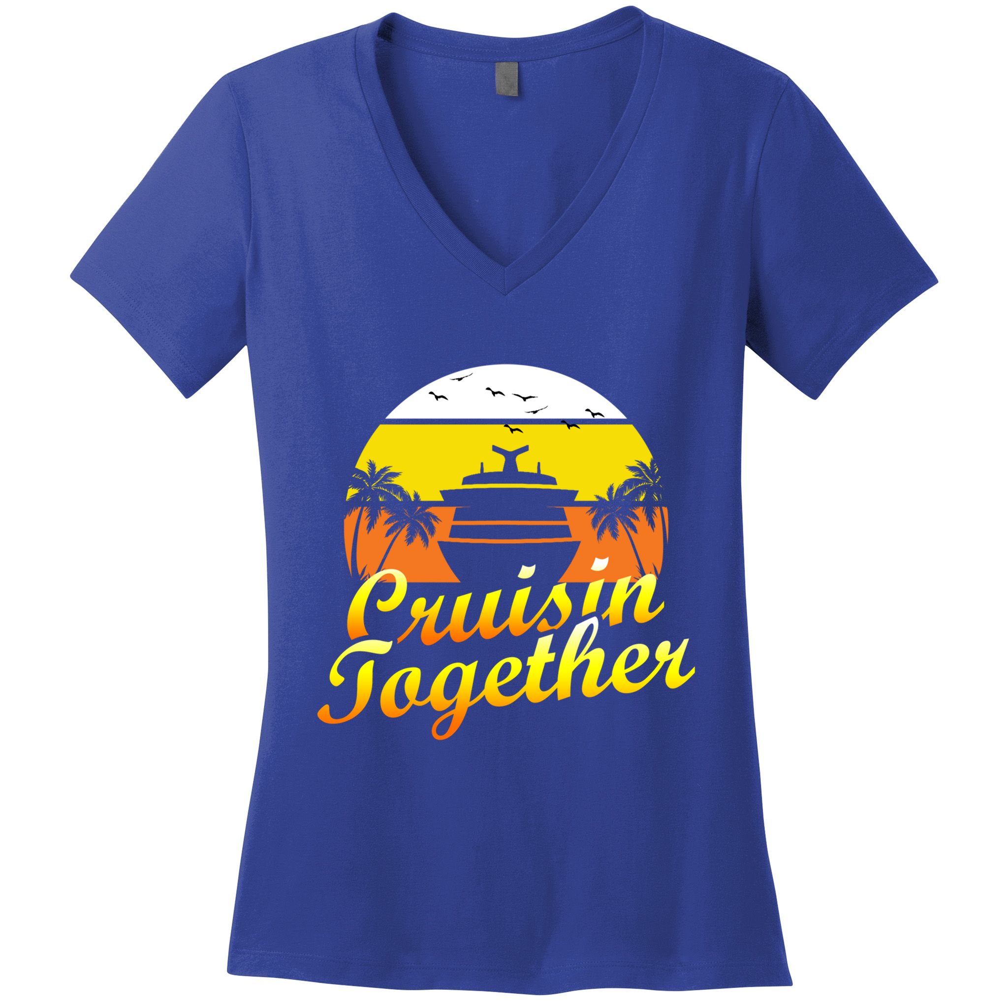 Cruise Vacation Cruisin Together Family Group Vacation Great Gift Women's V-Neck T-Shirt