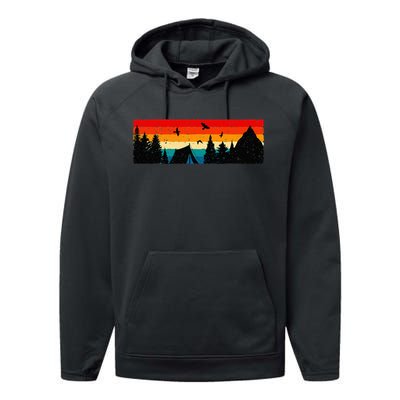 Camping vintage Camping Lover Outdoor Lover Performance Fleece Hoodie