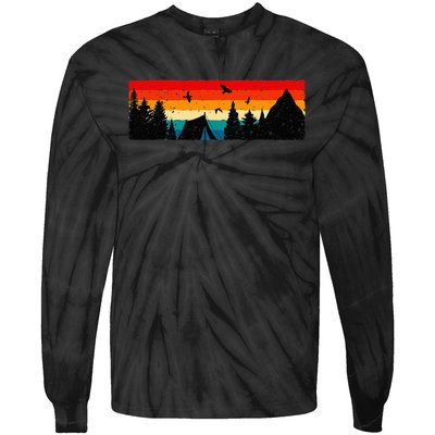 Camping vintage Camping Lover Outdoor Lover Tie-Dye Long Sleeve Shirt