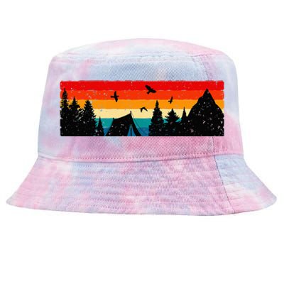 Camping vintage Camping Lover Outdoor Lover Tie-Dyed Bucket Hat