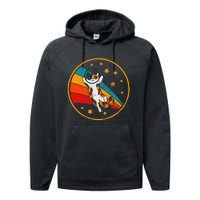 Cute Vintage Calico Cat Retro Space Cat Performance Fleece Hoodie