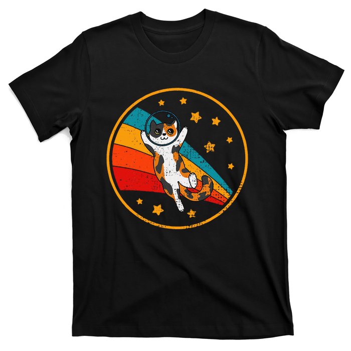 Cute Vintage Calico Cat Retro Space Cat T-Shirt