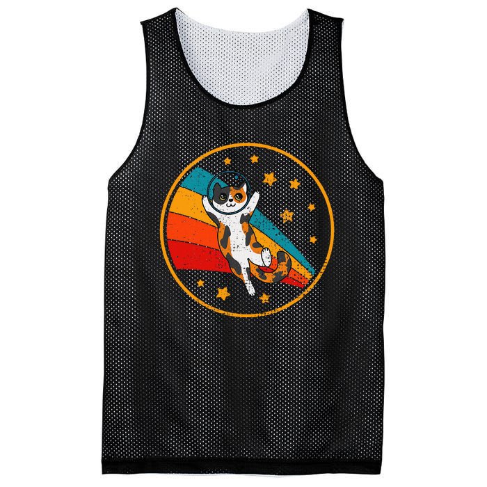 Cute Vintage Calico Cat Retro Space Cat Mesh Reversible Basketball Jersey Tank